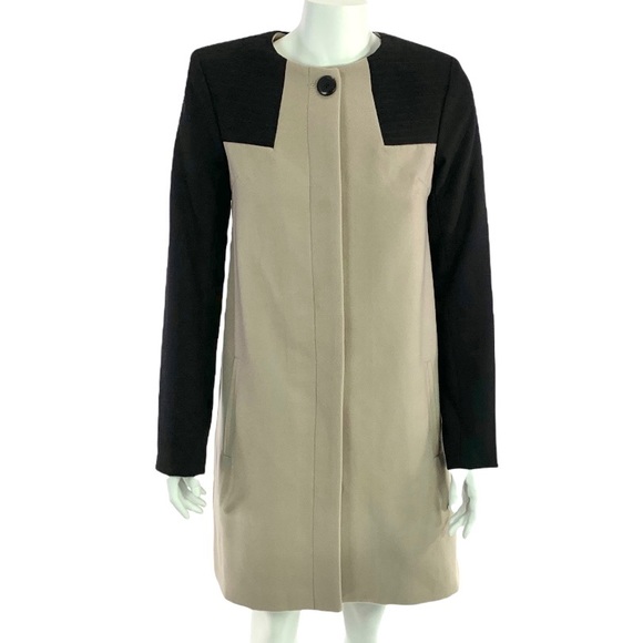 BB Dakota Hana Coat XS Black & Taupe Gobi Color-Block - Picture 5 of 15